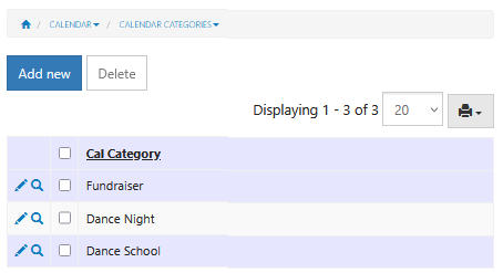 Calendar-Menu-Catories